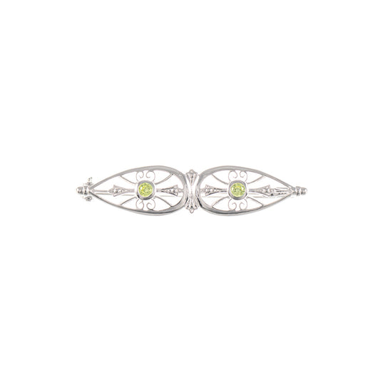 Brosche 925 Silber Zirkonia hellgrün