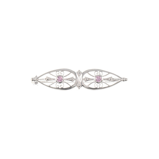 Brosche 925 Silber Zirkonia rosa