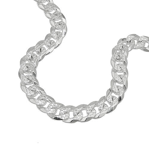 Kette Panzer flach Muster Silber 925