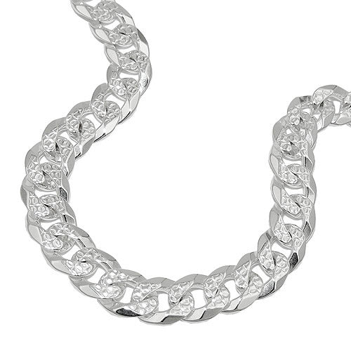 Kette Panzer flach Muster Silber 925