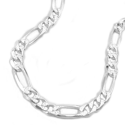 Kette Figaro diamantiert Silber 925
