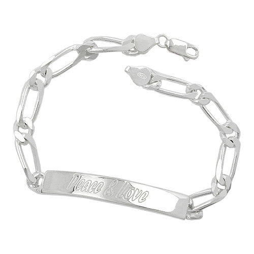 Armband Schildband Peace u. Love 6x diam 925