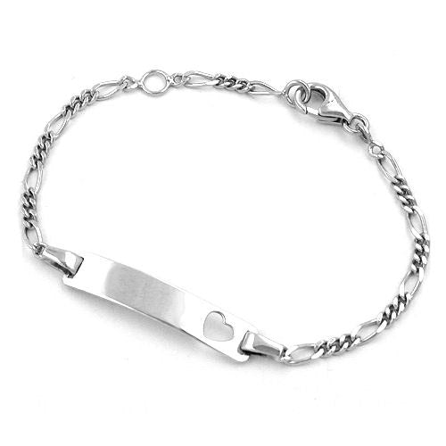 Armband Schildband mit Herz f. Kinder Silber 925