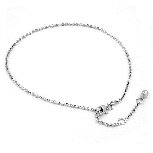 Fußkette Anker mit Endkugel Silber 925