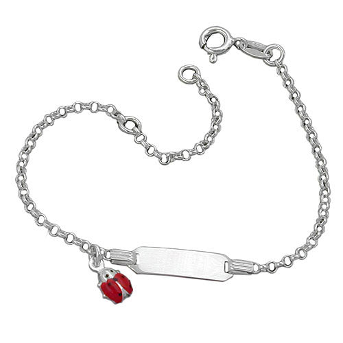 Armband Schildband Anker Marienkäfer Silber 925