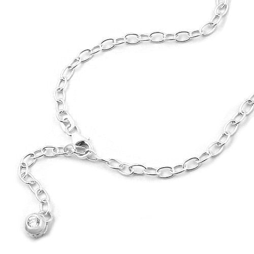Fußkette Endkugel Zirkonia Silber 925