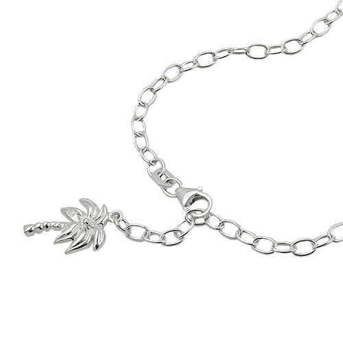 Fußkette Anker Palme Silber 925