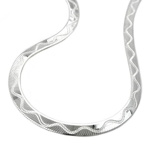 Kette Schlange flach Welle Silber 92