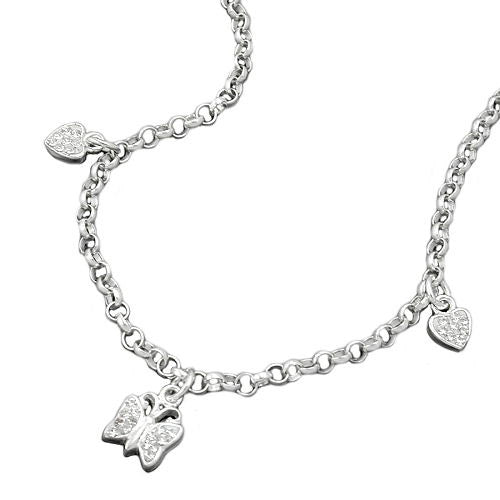 Kette Herz/Schmetterling Silber 925