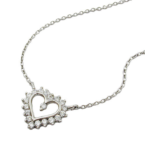 Kette mit Herz rhodiniert Silber 925