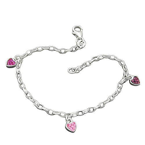Armband Herz rosa-pink Silber 925
