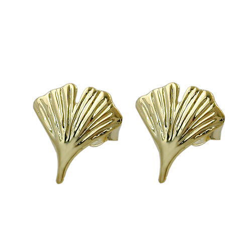 Ohrstecker 12mm Ginkgoblatt Gold 333