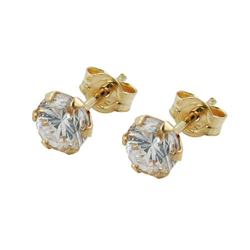 Ohrstecker 4mm mit Zirkonia Gold 375