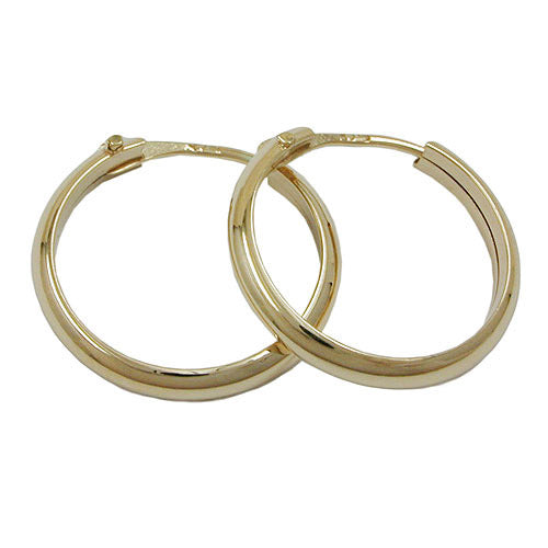 Creolen 13mm gewölbt glänzend 9Kt