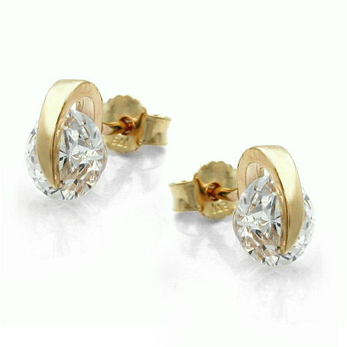 Ohrstecker mit beweglichem Zirkonia Gold 375