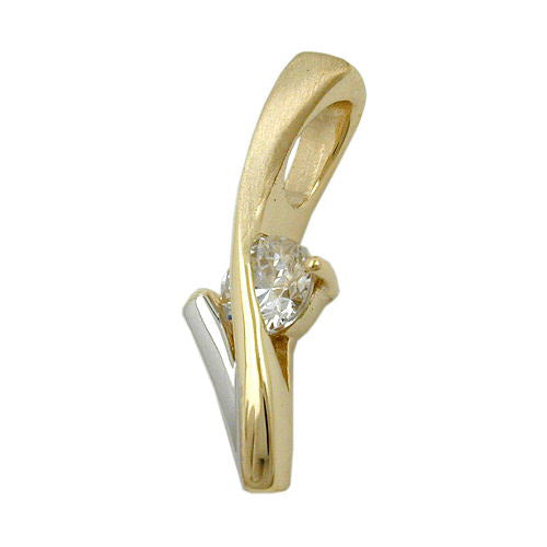Anhänger bicolor Zirkonia Gold 375