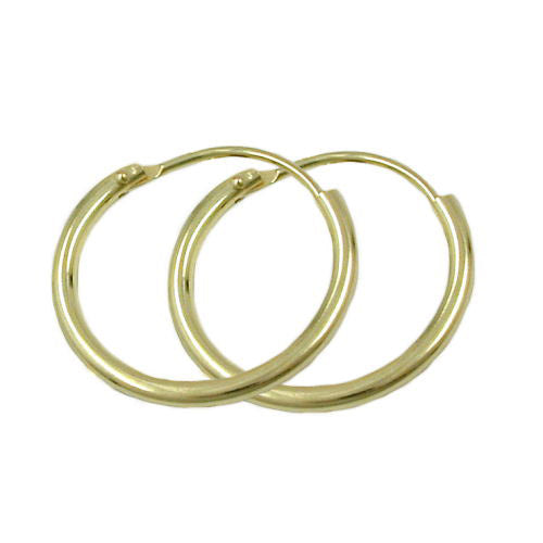 Creolen 15mm glänzend Gold 375