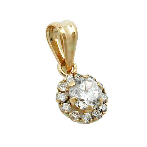 Anhänger Blume Zirkonia Gold 375