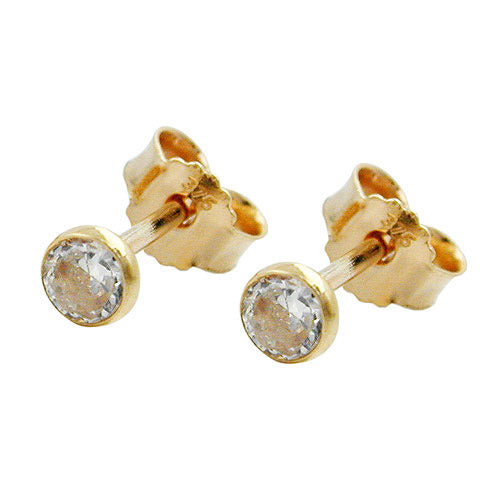 Ohrstecker ca. 3mm Zirkonia Gold 375