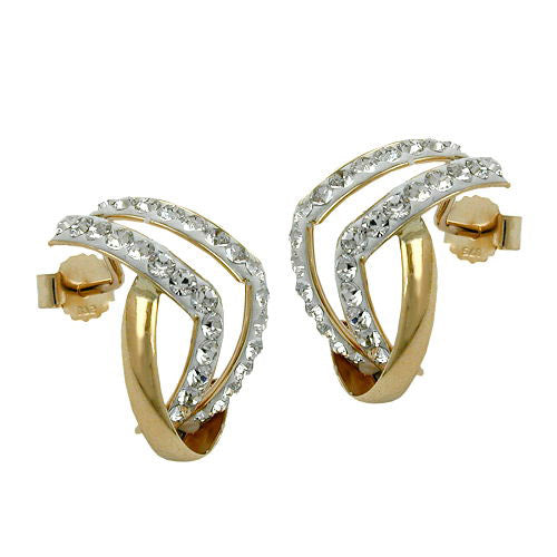 Ohrstecker HalbCreolen Zirkonia Gold 375