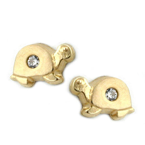Ohrstecker Schildkröte Zirkonia Gold 375