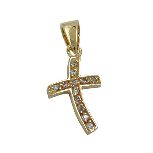Anhänger Kreuz 12x Zirkonia Gold 375