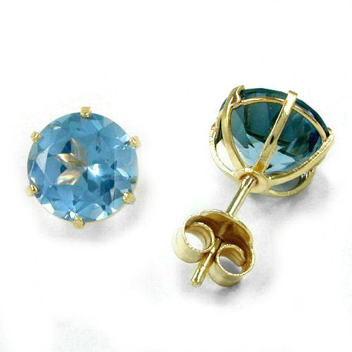 Ohrstecker synthetischer Aqua Gold 333