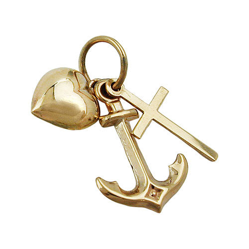 Anhänger Glaube-Liebe-Hoffnung Gold 375