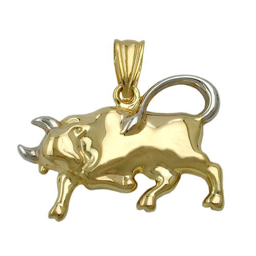 Anhänger Stier bicolor Gold 375