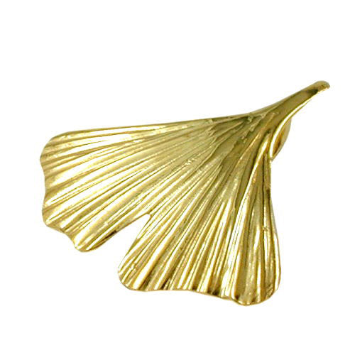 Anhänger 20mm Ginkgoblatt glänzend Gold 375