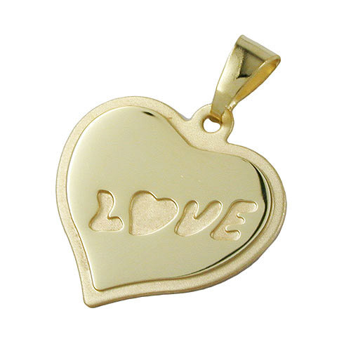 Anhänger Herz LOVE matt-glänzend Gold 333