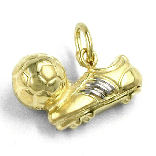 Anhänger Fußballschuh u. Ball Gold 333