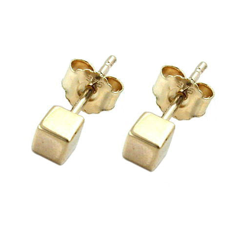 Ohrstecker 3mm Würfel Gold 375