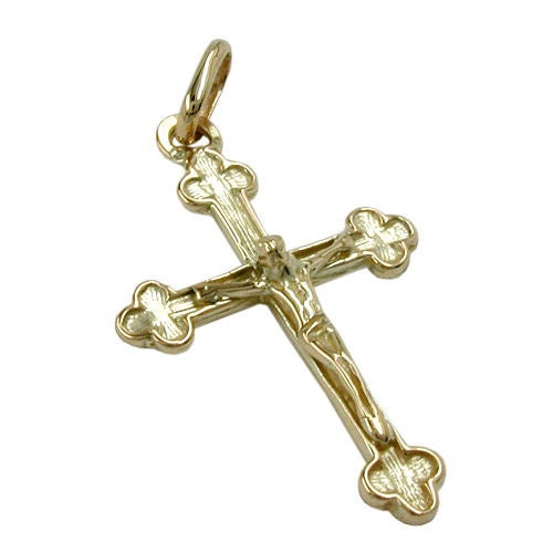 Anhänger Kreuz mit Jesus Gold 585