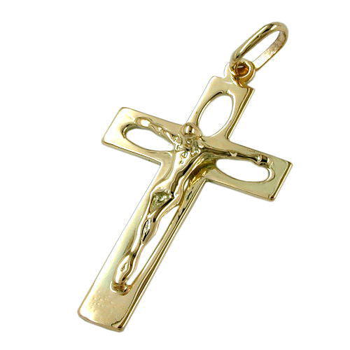 Anhänger Kreuz mit Jesus Gold 585