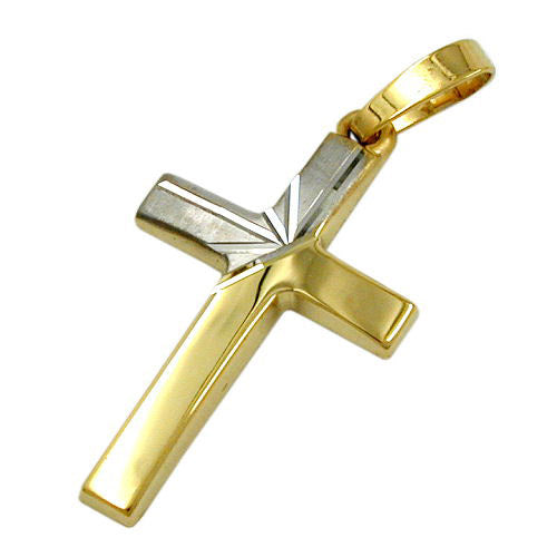 Anhänger Kreuz bicolor Gold 585