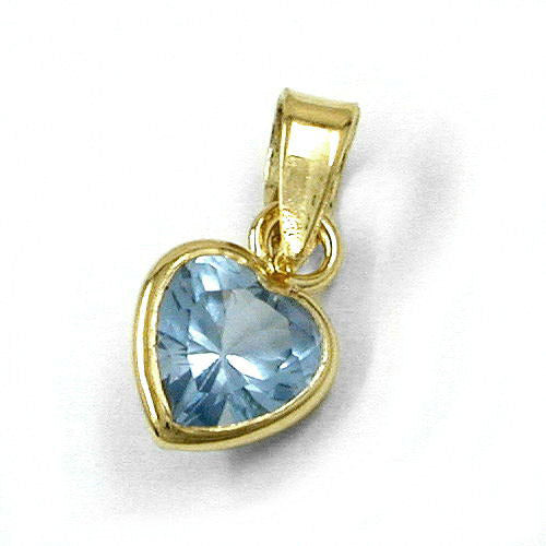 Anhänger Herz synt. Aqua Gold 585