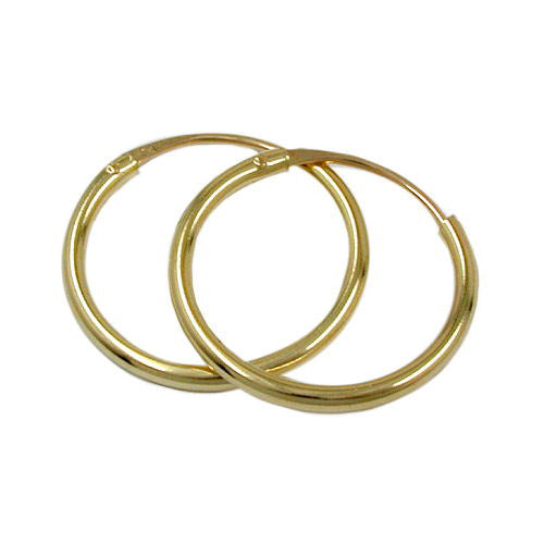 Creolen 13mm glänzend Gold 375