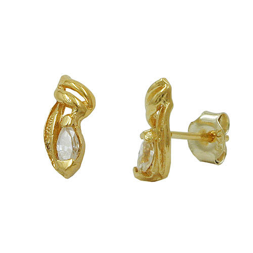 Ohrstecker filigran mit Zirkonia 9Kt