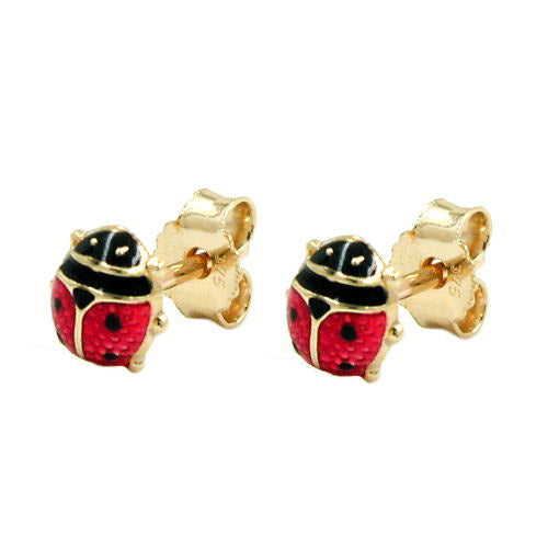 Ohrstecker Marienkäfer 5mm Gold 375