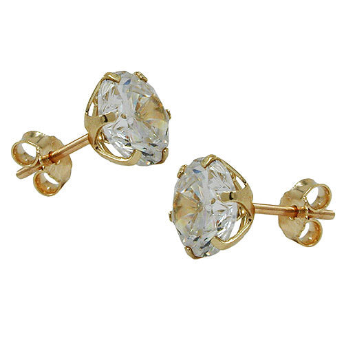 Ohrstecker 8mm Zirkonia Gold 375