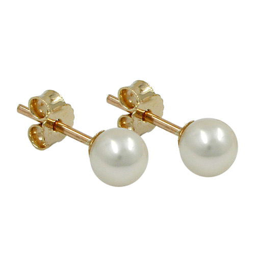Ohrstecker 5mm Zuchtperle Gold 375