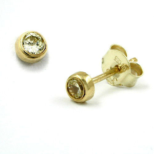 Ohrstecker Zirkonia apfel-grün Gold 375