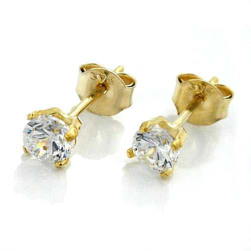 Ohrstecker 4mm Zirkonia Gold 375