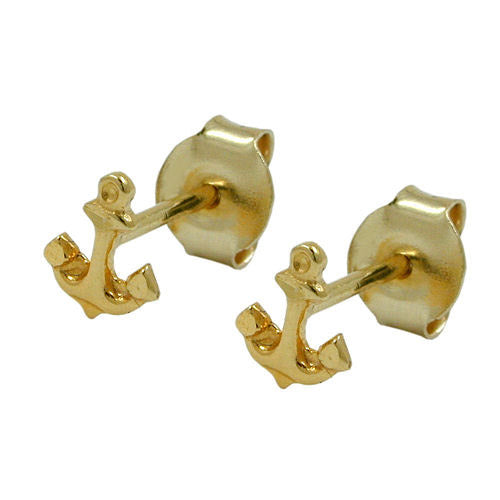 Ohrstecker kleiner Anker Gold 375