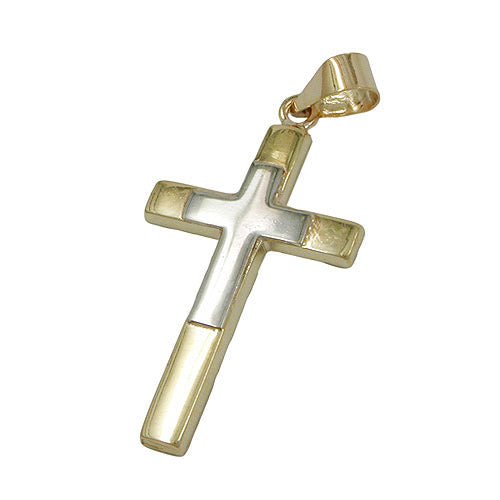 Anhänger Kreuz bicolor Gold 375