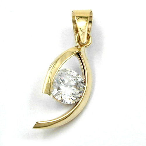 Anhänger oval mit Zirkonia Gold 375