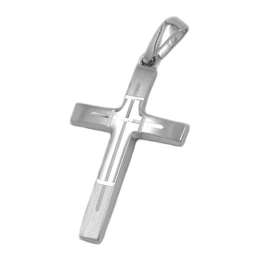 Anhänger Kreuz 14K Weißgold