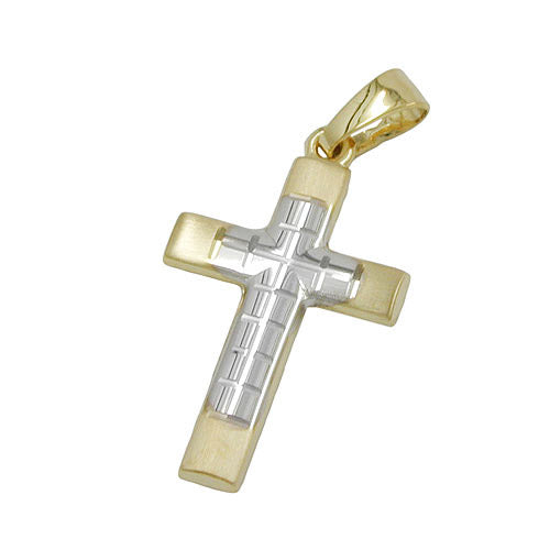 Anhänger Kreuz bicolor 14K GOLD