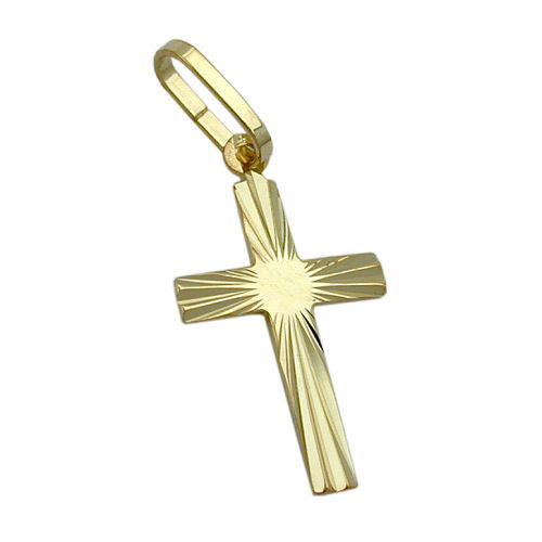 Anhänger 15x9mm Kreuz diamantiert Gold 375